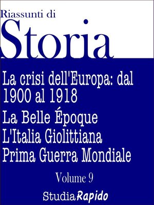 cover image of Riassunti di Storia--Volume 9